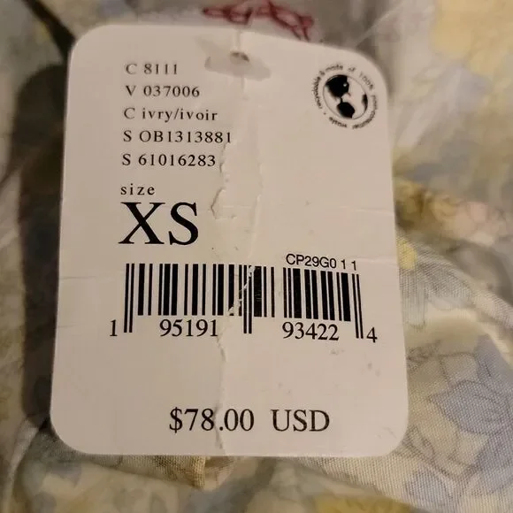 Free People Bring it Back Blouse floral size XS NWT - Picture 5 of 7